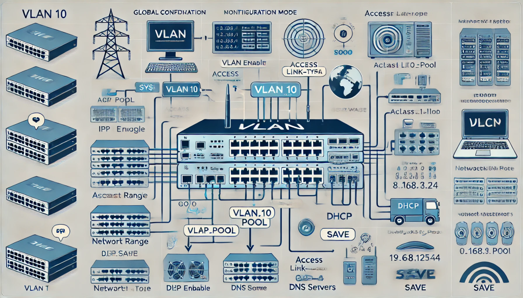 三网交换机配置 vlan 与开启 dhcp 三网交换机配置 vlan 与开启 dhcp