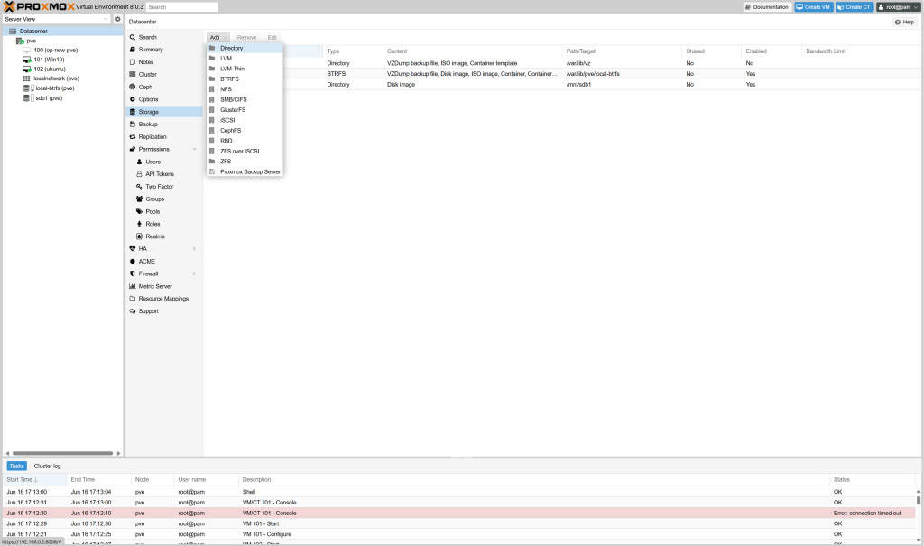Proxmox VE(PVE)添加硬盘存储(btrfs) Proxmox VE(PVE)添加硬盘存储(btrfs)